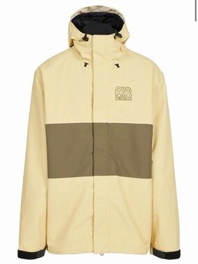 Airblaster Men’s Cream & Olive Snow Jacket with Hood